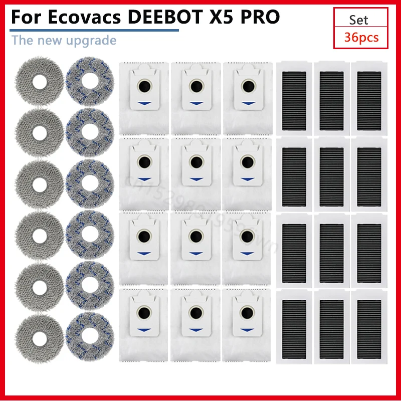 Choice For Ecovacs DEEBOT X5 PRO Household Appliances Robot Vacuum Cleaner Dust Bag Cloth Hepa Filter Spare Parts