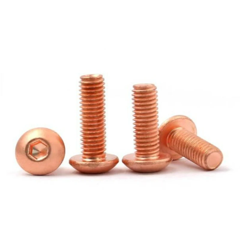 2-60pcs M2 M2.5 M3 M4 M5 M6 M8 M10 T2 Copper Half Round Head Hexagonal Screw 7380 Round Head Hexagonal Conductive Bolt
