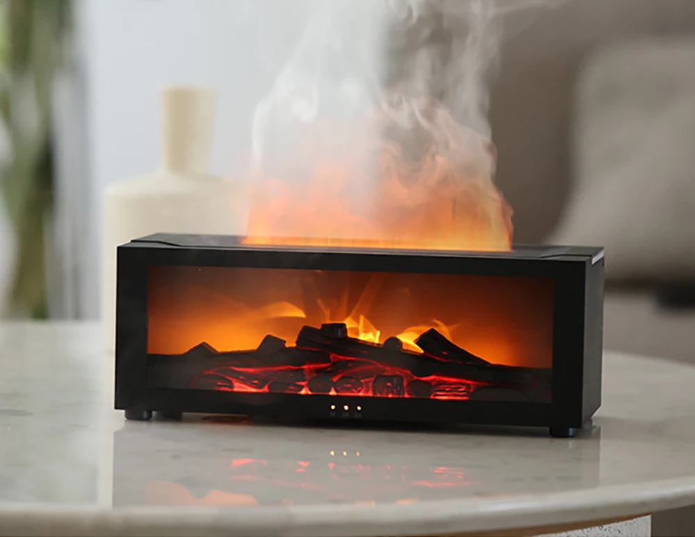 Luftbefeuchter Ätherisches Öl Diffusor Flamme Aroma Luftbefeuchter Home Room Duft Diffusor mit Nachtlicht Aromatherapie Diffusor – Detail 10