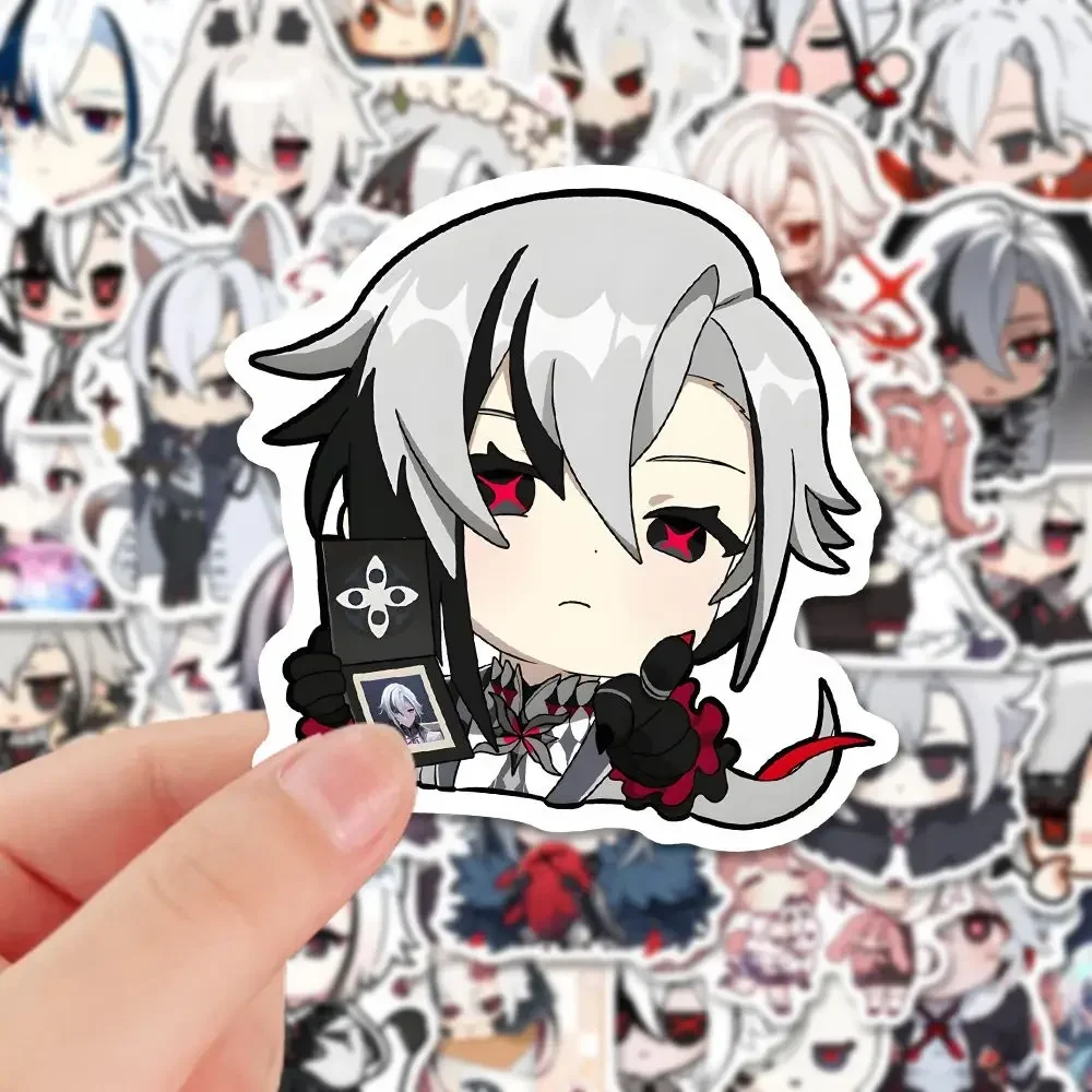 أنيمي جينشين تأثير Knave Arlecchino طالب دراجة نارية دفتر ملصقات كوب ملصق مضاد للمياه هاتف محمول لوحي ملصق