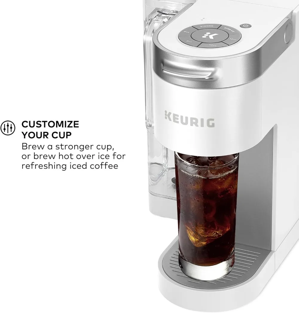 Single Serve K-Cup Pod Coffee Maker, MultiStream Technology, 4 Brew Sizes, 66oz Dual-Position Removable Reservoir, White