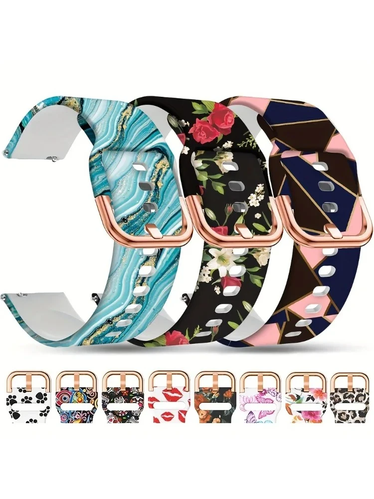 シリコーンプリント時計バンド Amazfit GTS/4/3/2/2e/ミニ/GTR 4/3/プロ/2e 42 ミリメートルストラトス 2/3 ベルト 20 ミリメートル 22 ミリメートルブレスレット amazfit bip 6 5