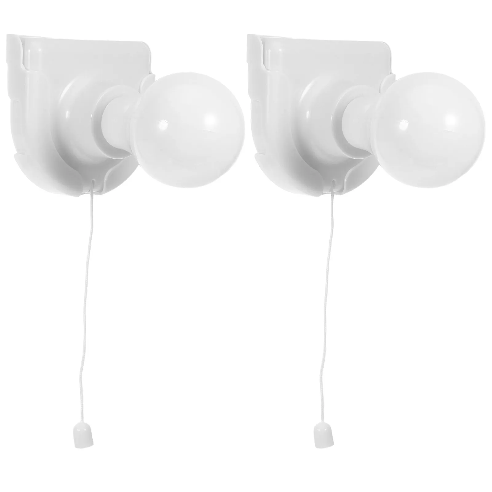 2Pcs Portable Wireless Pull Chain LED Wall Lamp Battery Operated Night Light for Bedroom Bedside Closet Cabinet Emergency