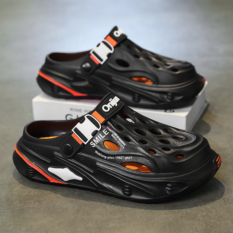 

Мужские летние шлепанцы EVA для улицы, повседневные, нескользящие, износостойкие, с мягкой подошвой, плоские сандалии, модные пляжные тапочки на каждый день