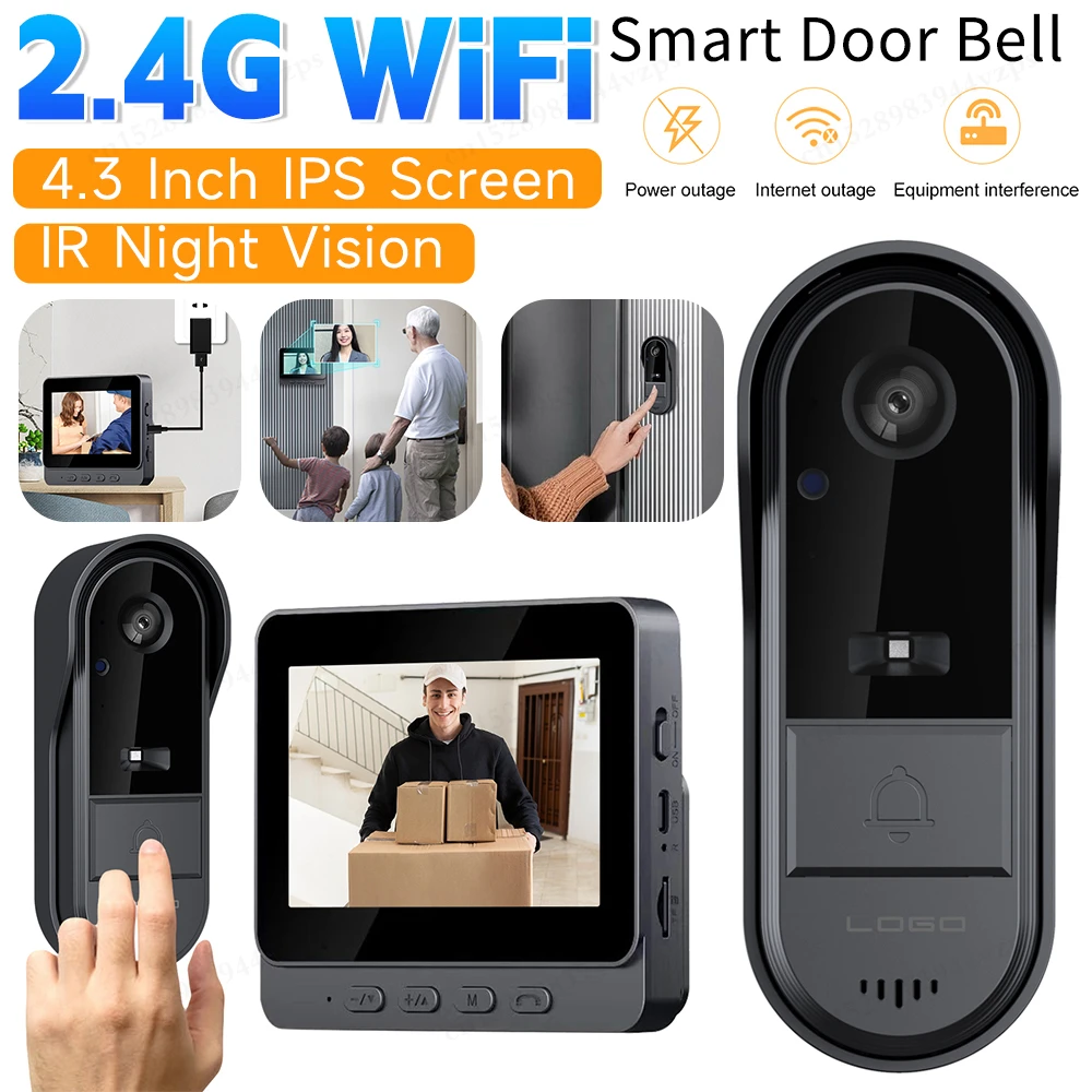 M15 Waterproof WiFi HD Doorbell Video Intercom Door Camera Home Security Door Eye Camera Home Camera IR Night Vision