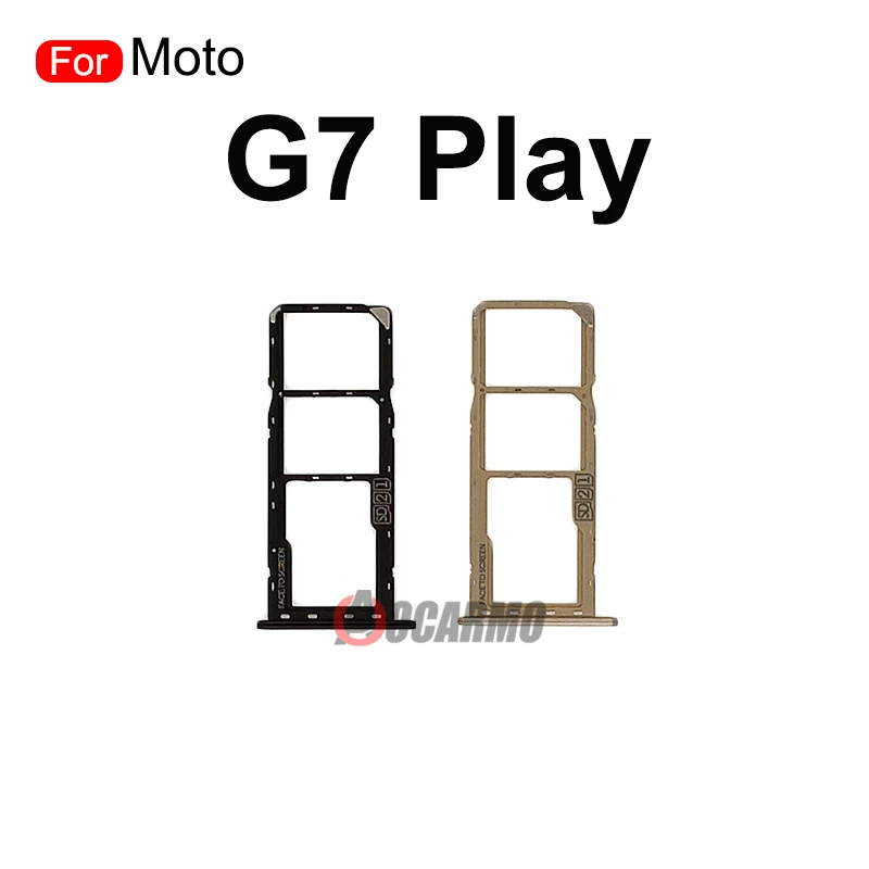 For Motorola Moto G7 Play Dual SIM Card Socket Slot Black Gold Sim Tray Replacement Parts