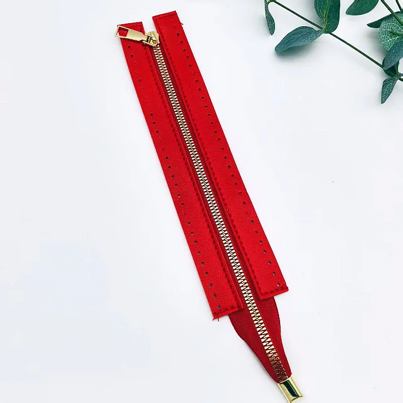 24cm DIY Handmade Bag Zipper Accessories 6-Color DIY Handmade Bag Zipper 24cm Pu Metal Zipper Woven Bag Accessories