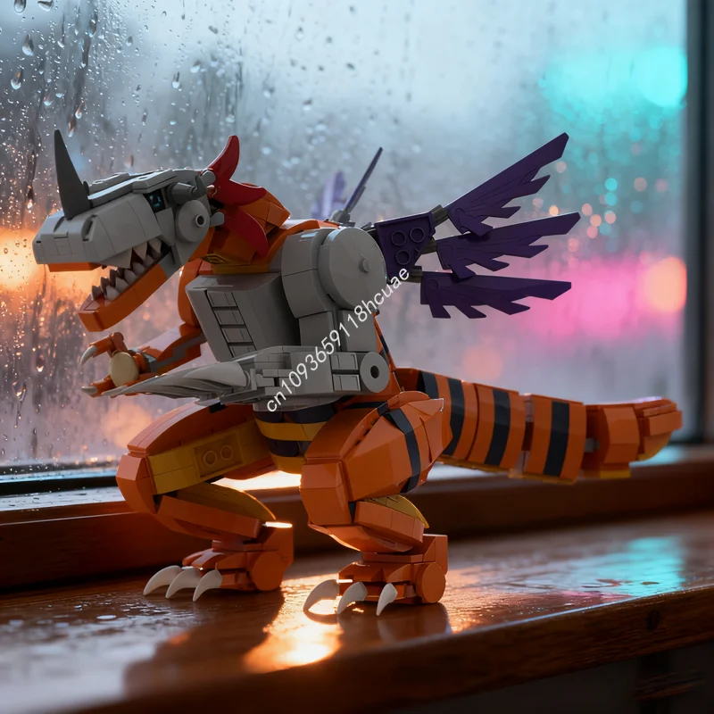 

841 шт. MOC MetalGreymon модель динозавра, строительные блоки, игрушки, архитектура, креативные рождественские подарки, идея, кирпич, детский день рождения
