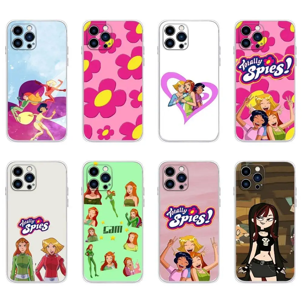 Funda de teléfono Totally Spies para iPhone 16,15,14,13,12,11 Plus,Pro,Max,XR,XS,Plus,E,Mini cubierta suave transparente