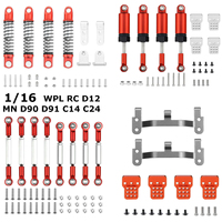 1/16 Steering Link Rod Pull Rod Mount Seat Shock Absorber Set for WPL B14 B24 B-24 C14 C24 MN D12 D90 D91 MN99 MN99s RC Car Part