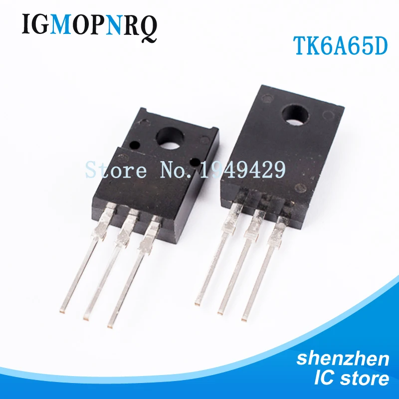 10pcs TK6A65D K6A65D TO-220 MOSFET N-Ch FET 650V 4.0s IDSS 10 uA .95 Ohm New