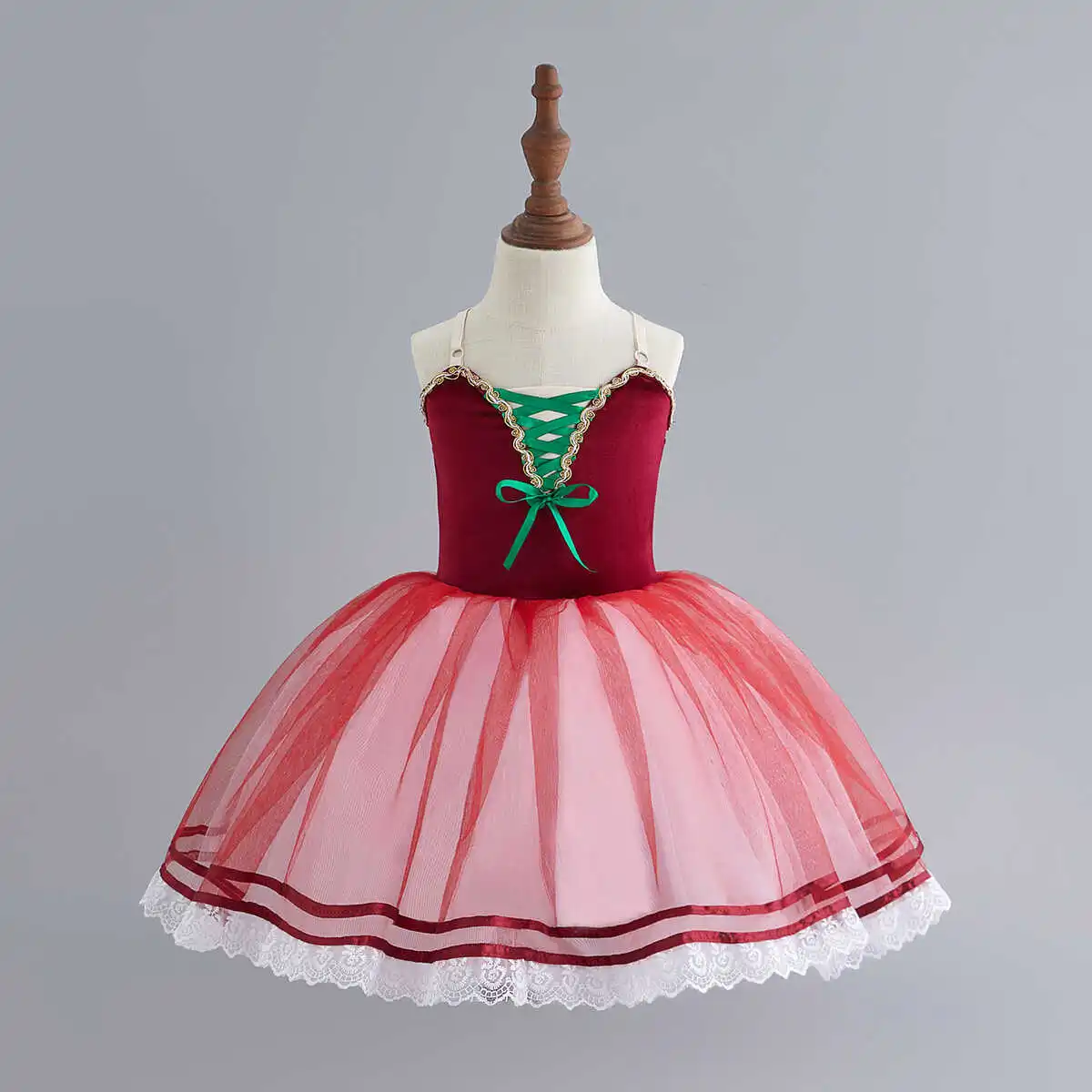 Saia tutu de balé profissional romântico, vestido longo de tule espanhol para meninas e adultos, trajes de bailarina para performance do lago dos cisnes