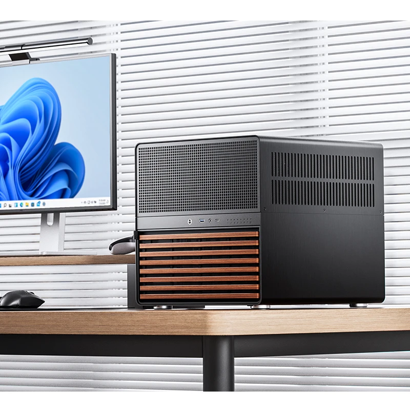 JONSBO N5 NAS Case supports ITX/M-ATX/ATX/E-ATX motherboards ATX PSU Use North American walnut solid wood supports Water cooling