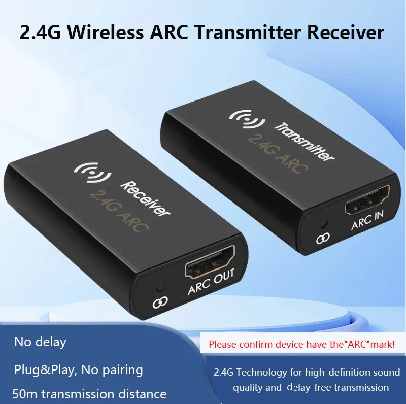 2.4G HDMI Wireless ARC Audio Transmitter Receiver kit 50M Wireless HDMI Arc Audio Extender Adapter For TV Projector PC Sound Bar