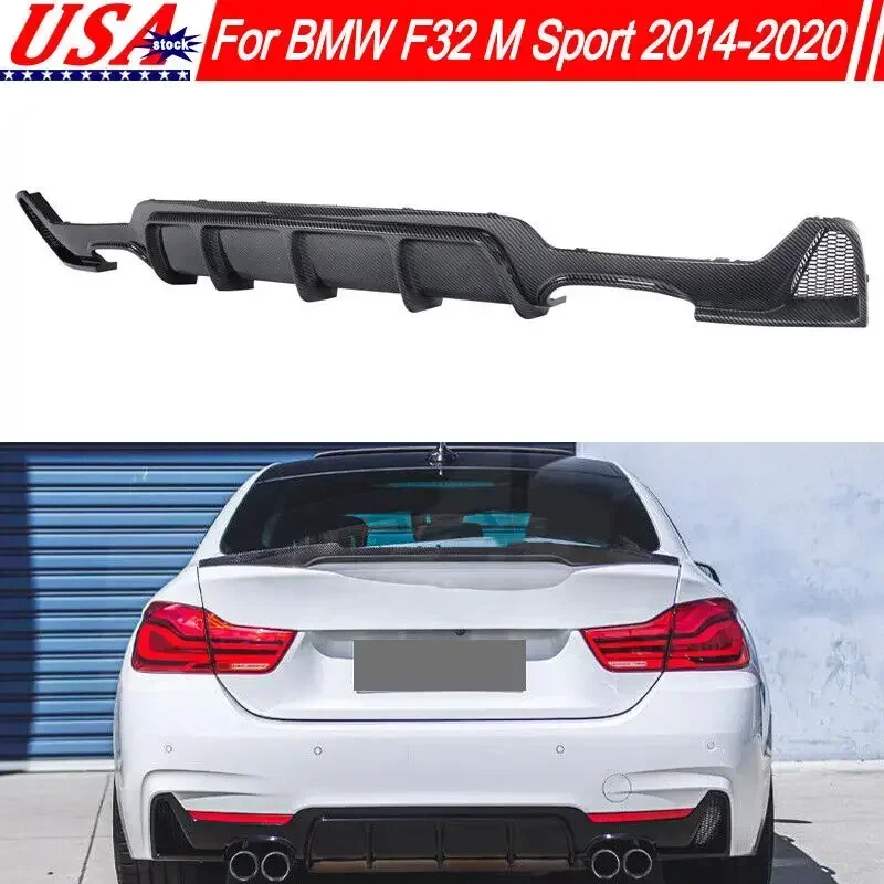 Rear Diffuser Lip Carbon Fiber Look For 2014-2020 BMW F32 420i 428i 435i M Sport