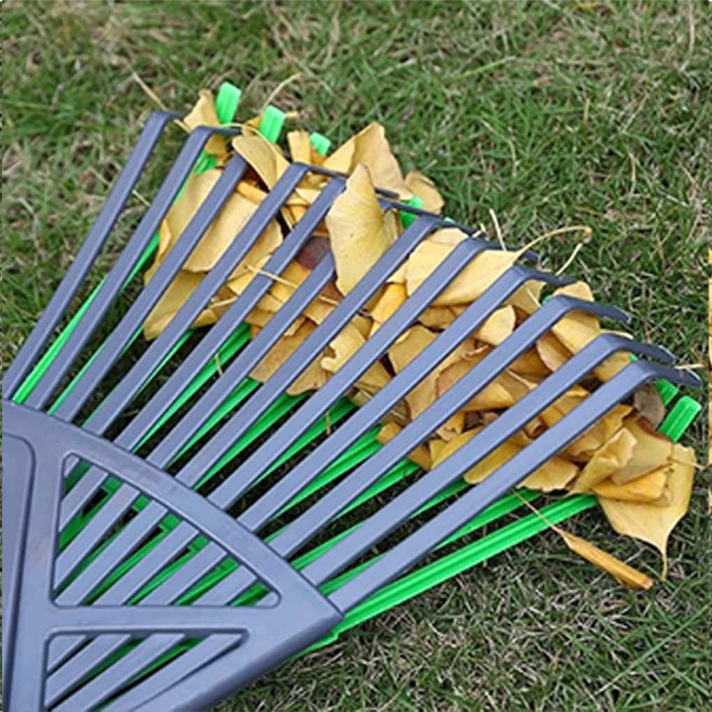 Nouveau Outils de jardin portables jardin 2-en-1 fourche d'épissure à main longue poignée feuilles fourche feuille râteau Grabber