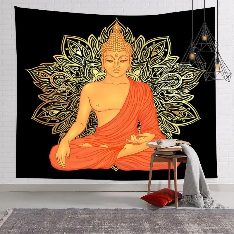 VIKAMA Lotus Buddha Spiritual Tapestry Psychedelic Wall Hanging for Yoga Meditation Room Bedroom Dorm College Home Decor