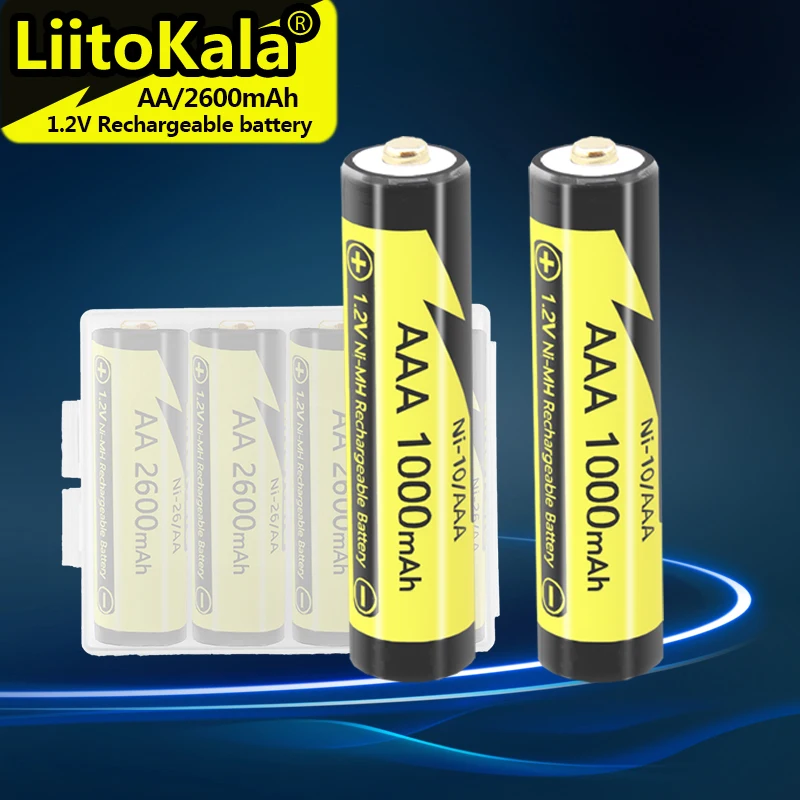 LiitoKala AAA 1.2V 1000mAh NI-MH Rechargeable Batteries For Cordless Telephone LED Flashlight Remote Control 1-30PCS Wholesale