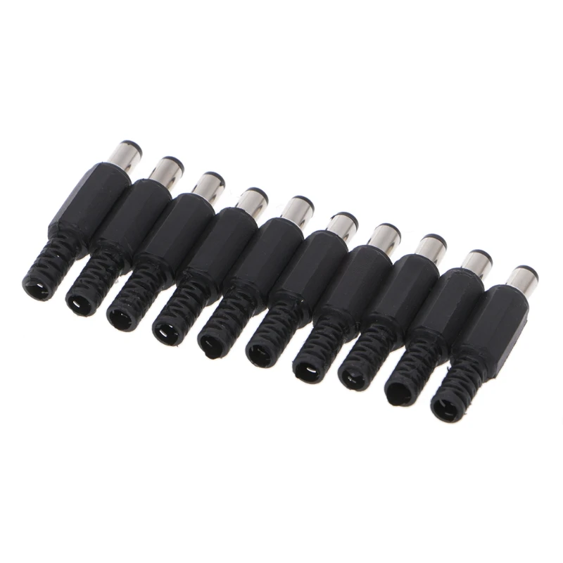 10-częściowy męski adapter gniazda jack 5,5 x 2,1 mm do wtyczki DC z tworzywa sztucznego