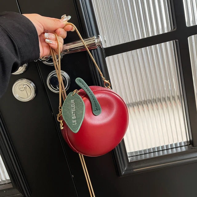 Modny łańcuszek w kształcie jabłka damska torba na ramię PU zamek modna nić do szycia wysokiej jakości mini portfel Bolsas De Mujer