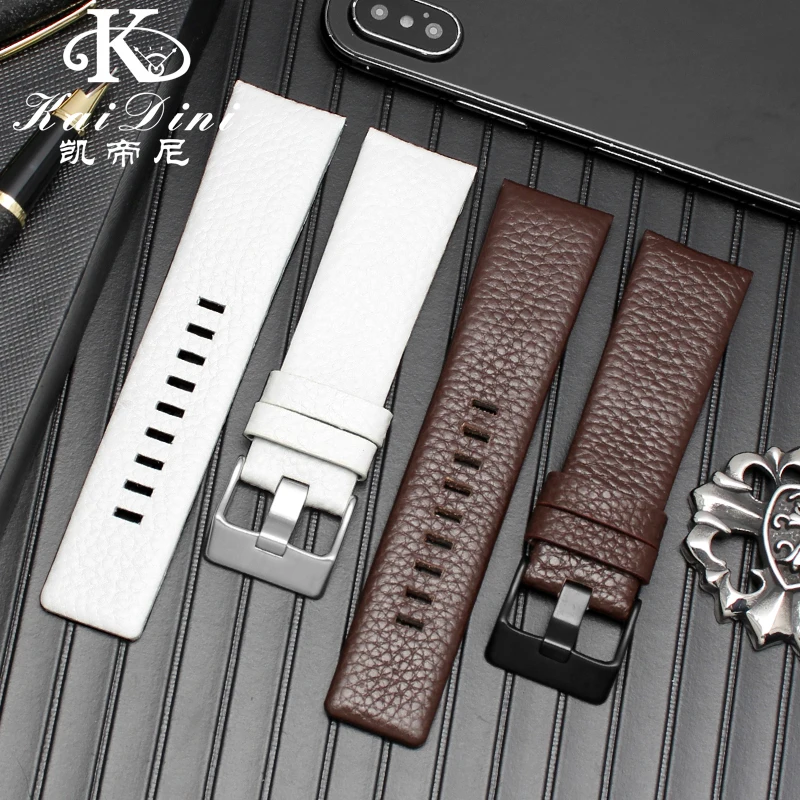 For DIESEL Genuine Leather Strap DZ7311 DZ7332 DZ4318 DZ4323 Watch Band Black Brown white men\'s Bracelet 22mm 24mm 26mm 28mm 30m