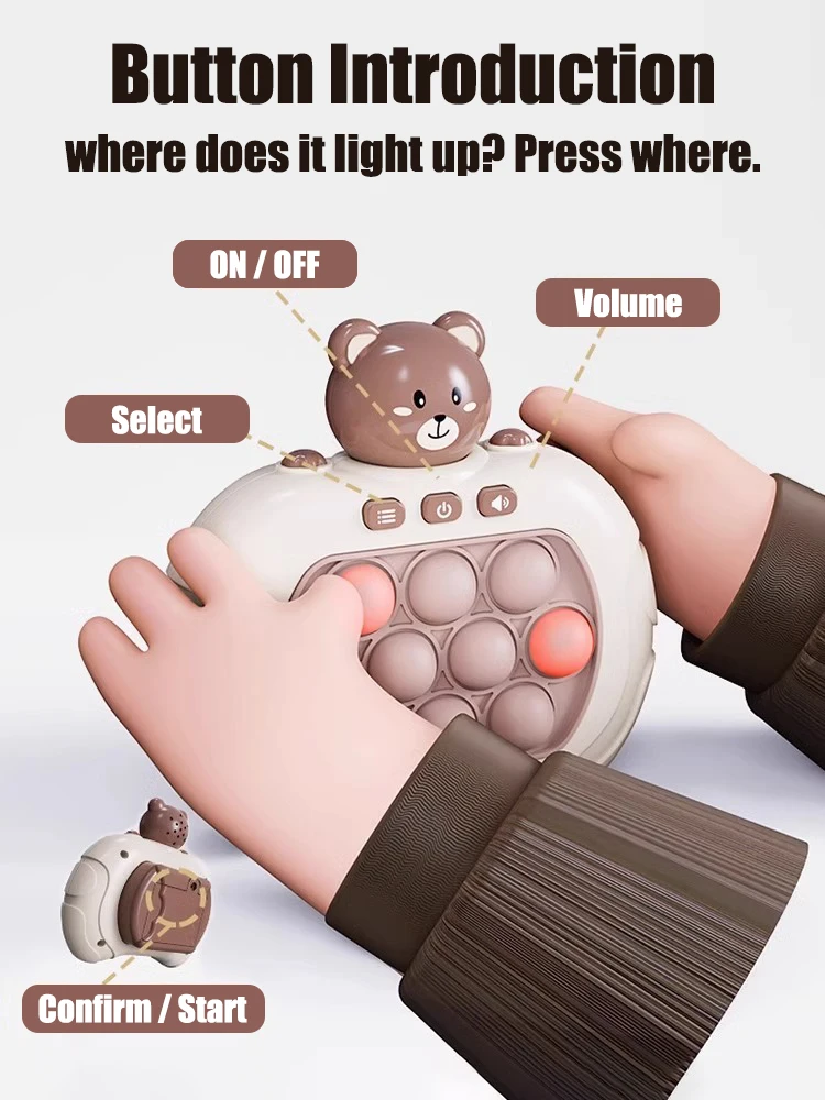 Pop Quick Push Bubbles Game Machine Kids Cartoon Fun Whac-A-Mole Squeezing Toys Anti Stress Sensory Bubble Toy Children's Gift image 4