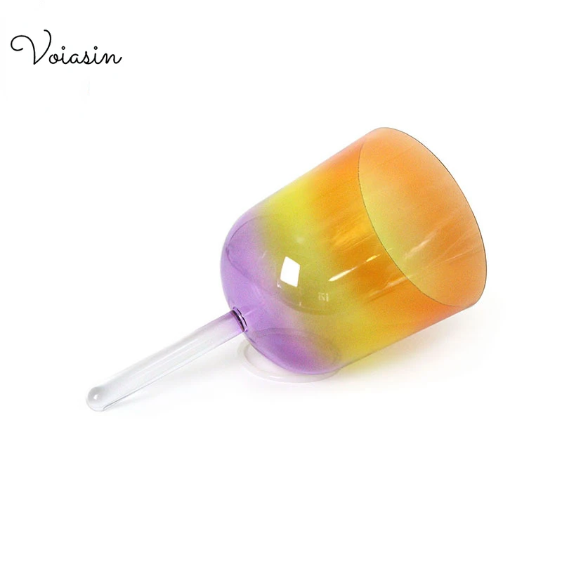 

Rainbow Gradient Singing Grail Top High-end Series Chakra Clear Cosmic Quartz Crystal Sound Healing Musical Instrument 6-8.5Inch