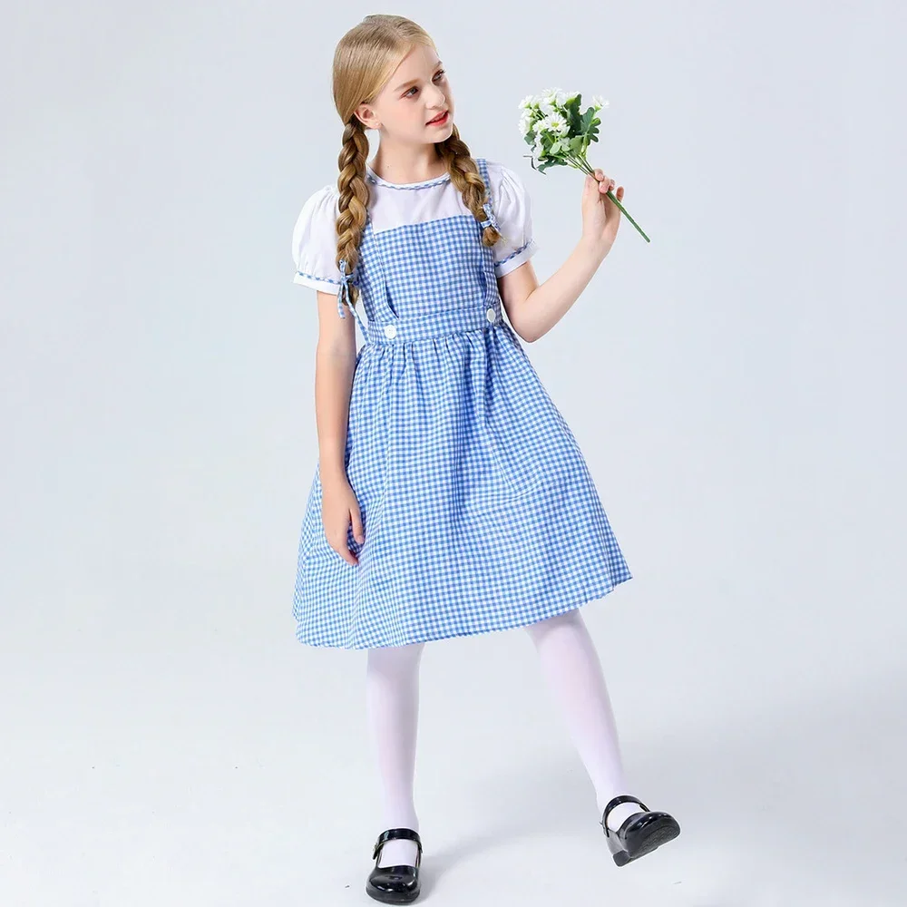 New 2024 Movie The Wizard of OZ Dorothy Gale Cosplay Costume Kids Princess Dress Uniform Halloween Carnival Party Clothes