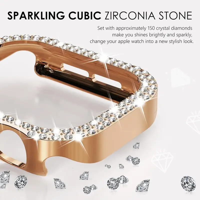 Bling Diamond Hollow Case for Apple Watch 46mm 42mm 40mm 41/44/45/49/41mm for iWatch Series 11 10 9 8 7 6 5 4 3 Protector Cover - Image 3
