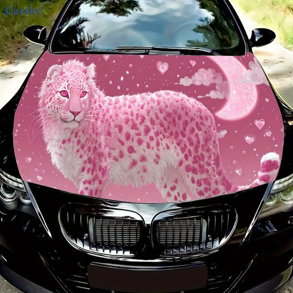 

Романтические и мечтательные розовые наклейки на капот автомобиля с леопардовым принтом, водонепроницаемые самоклеящиеся, устойчивые к царапинам, легко приклеиваемые, прочные.
