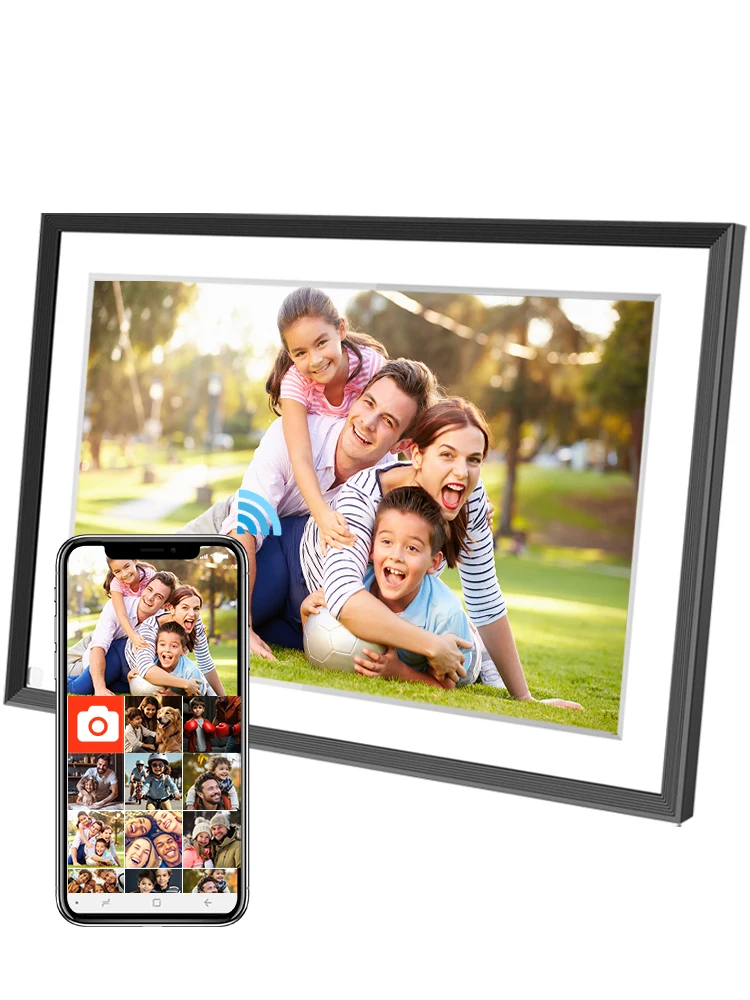 Kerstcadeau Frameo 10,1 inch WiFi digitale fotolijst, 1280 * 800IPS HD Cloud slimme digitale fotolijst, 32 GB opslag,