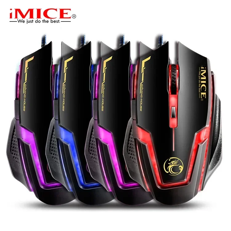 IMICE  A9 USB1.8M 6 Buttons  3200dpi  Professional Gaming Optical Wired Mouse Suitable For PC And Laptop LOL Dota Gamers