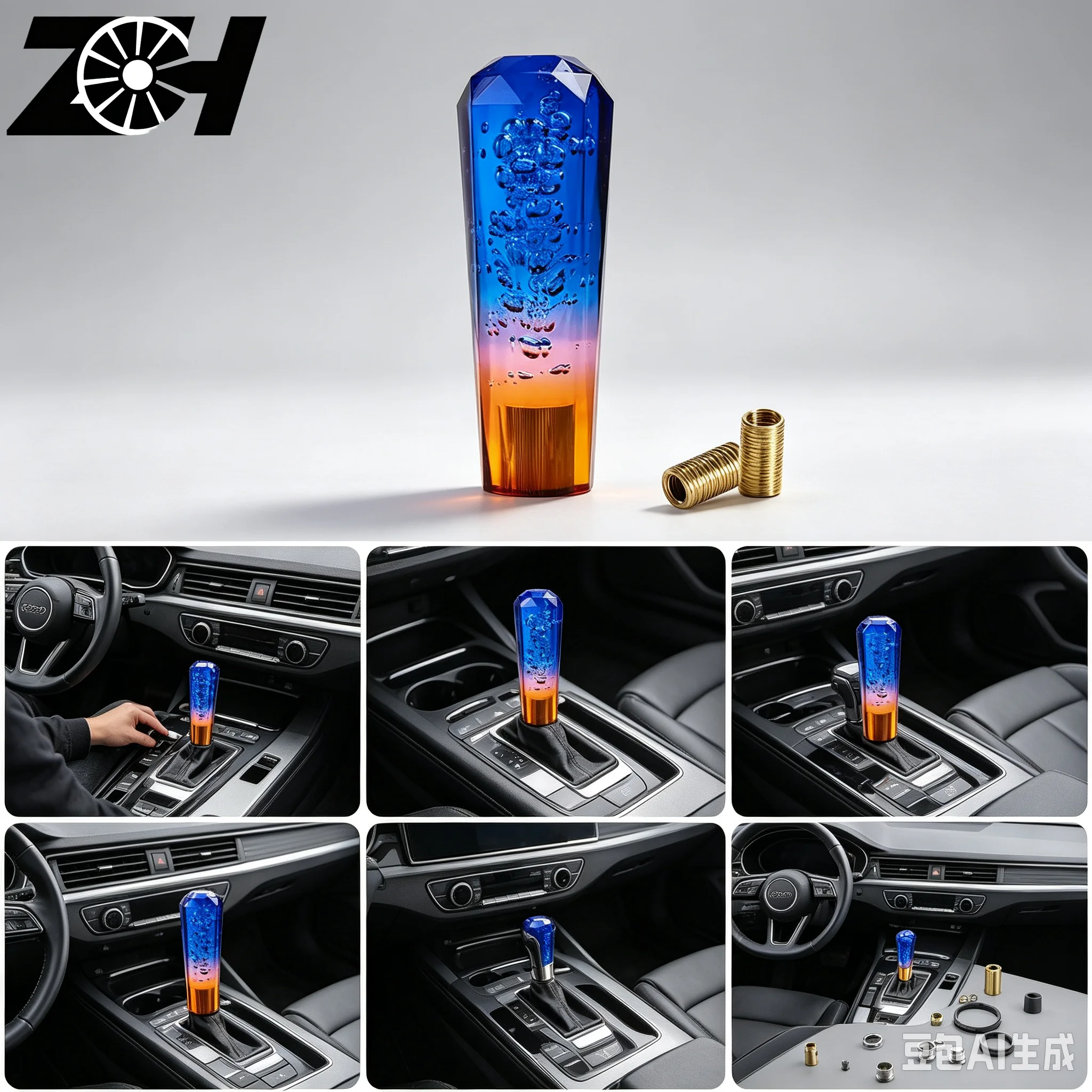 10 15 20cm Car Stitching Multicolor Gear Shift Knob Crystal Bubble Colorful Shifter Lever Fit For Honda Toyota Nissan Mitsubishi