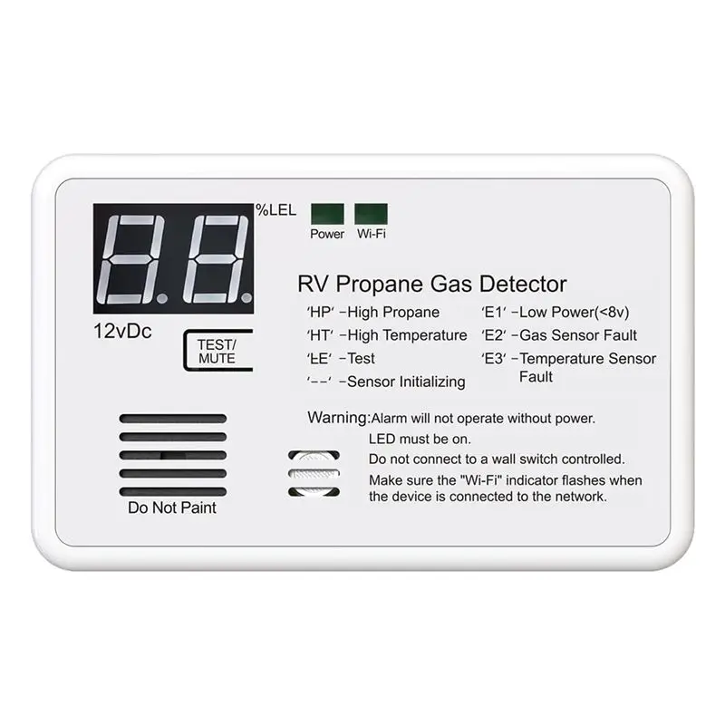 

A92Z Home And RV Safety Propane Gas Monitor, Digital Display, 85Db Alarm Sound, Uses DC 12V