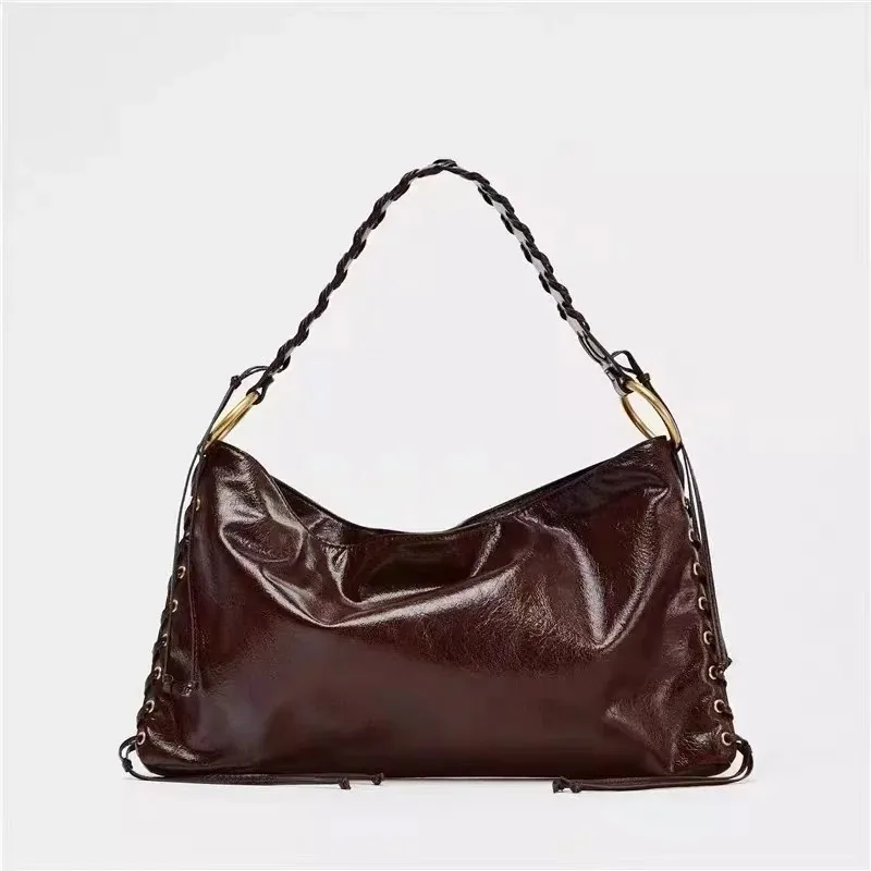 

Zhome Spring New Large Capaci Metal Button Eyelet Extended Version Woven Handbag Women Casual Single oulder Bag