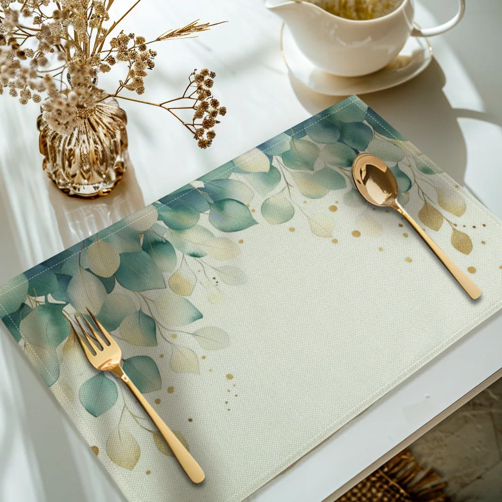 30x40cm Placemats Featuring A Leaf Design, Perfect For Decorating Your Kitchen Or Dining Table