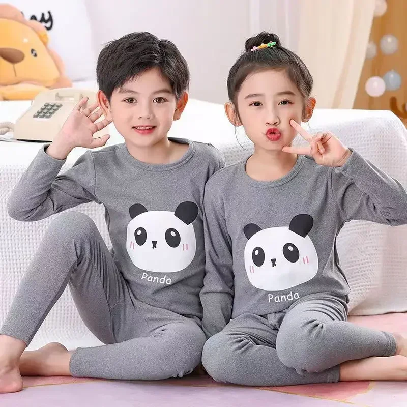 

Children's Clothing Sleepwear Cotton Pyjamas Sets for Kids 2 4 6 7 8 10 12 Years New Baby Boys Girls Pajamas Autumn Animal Panda