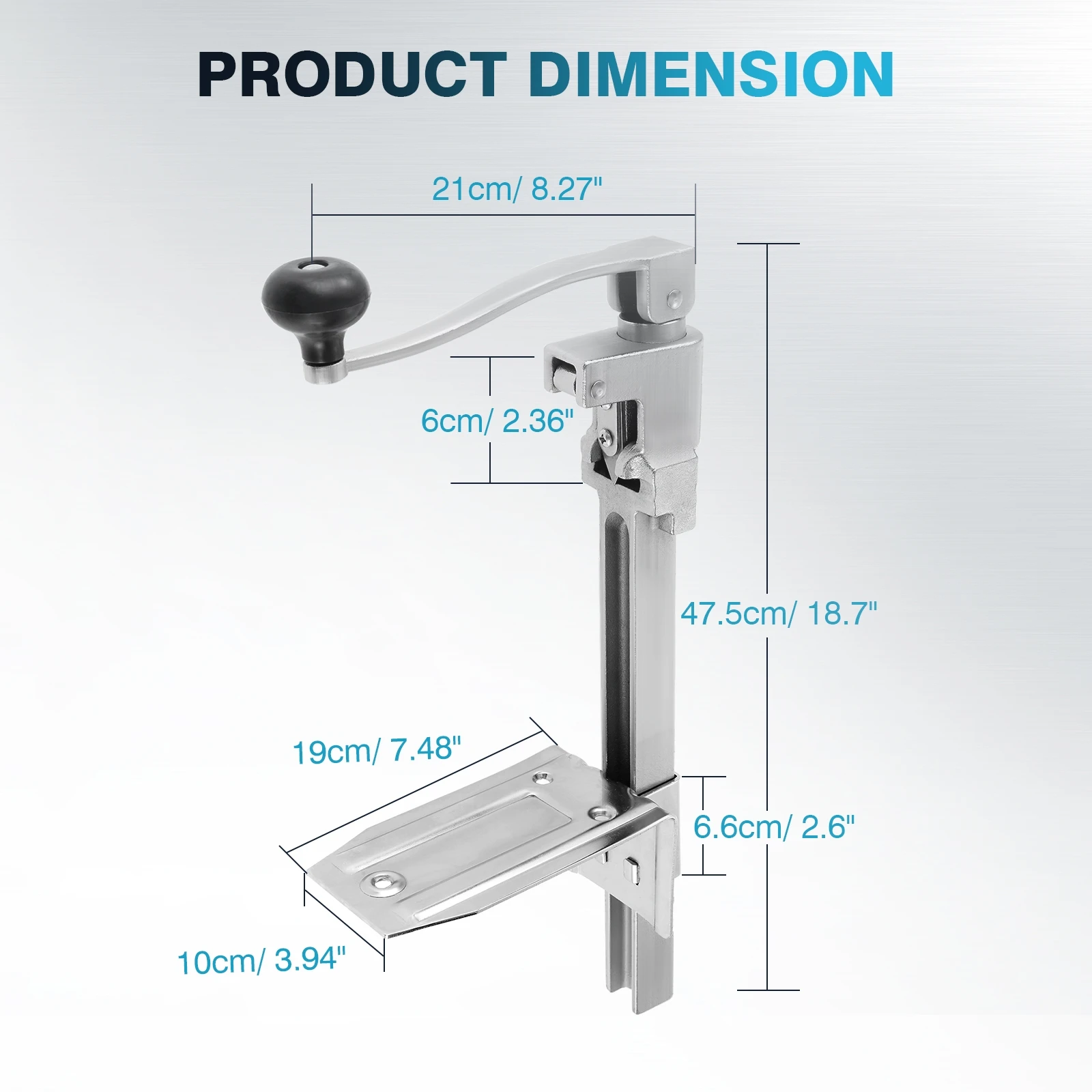 Commercial Can Opener 15.7 inches Tabletop Can Opener Heavy Duty Manual Table Can Opener With Angled BaFor Restaurant Hotel Bar