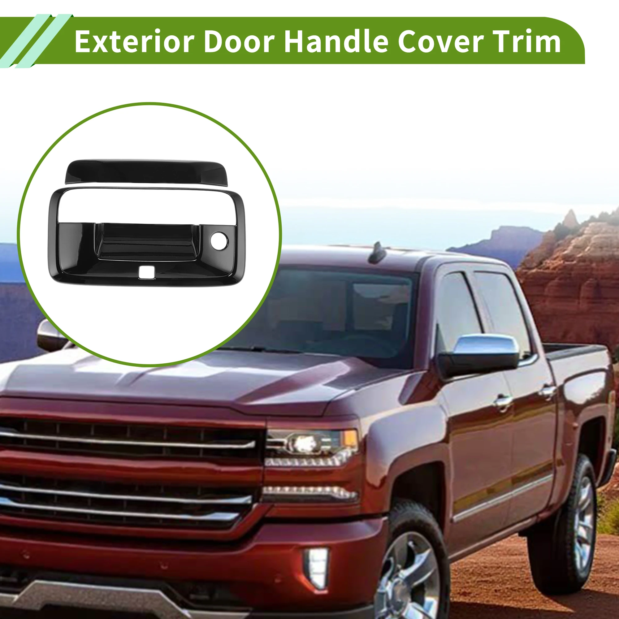 

Накладки на ручки наружных дверей UXCELL, накладки на ручки двери багажника для Chevrolet Silverado 2014-2017, стандартные, глянцевые черные, 1 комплект