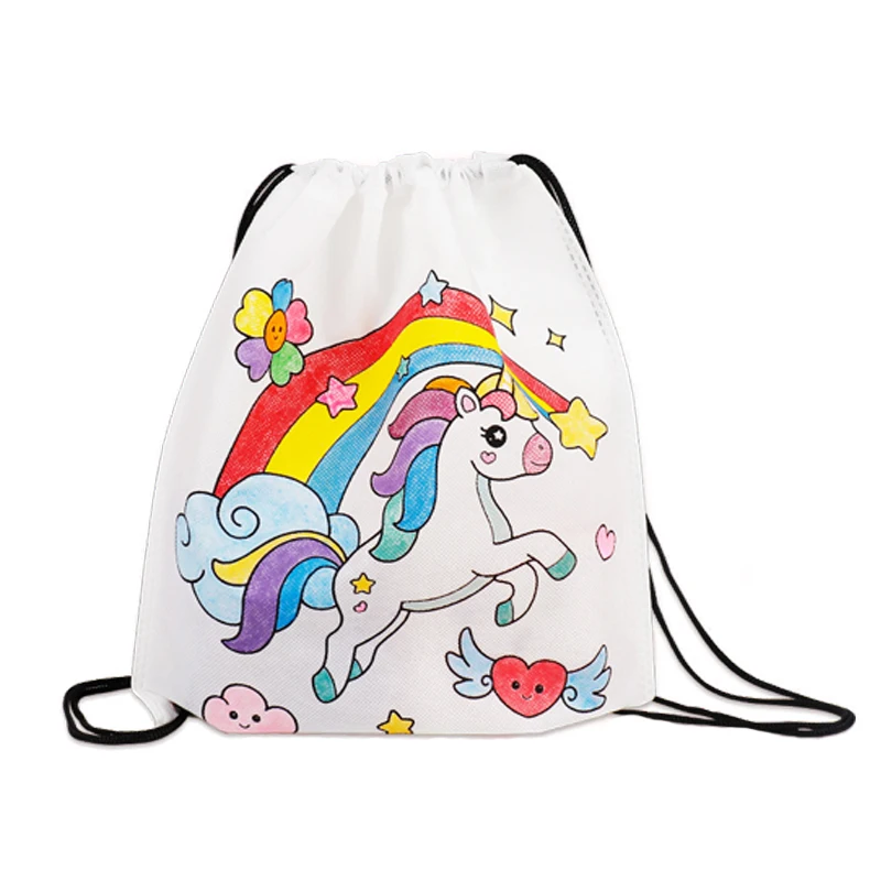 Coloring Drawstring Bags with Mini Marker Coloring Bags Party Drawstring Bags Birthday Party Favor DIY Party Gift Bags Backpacks