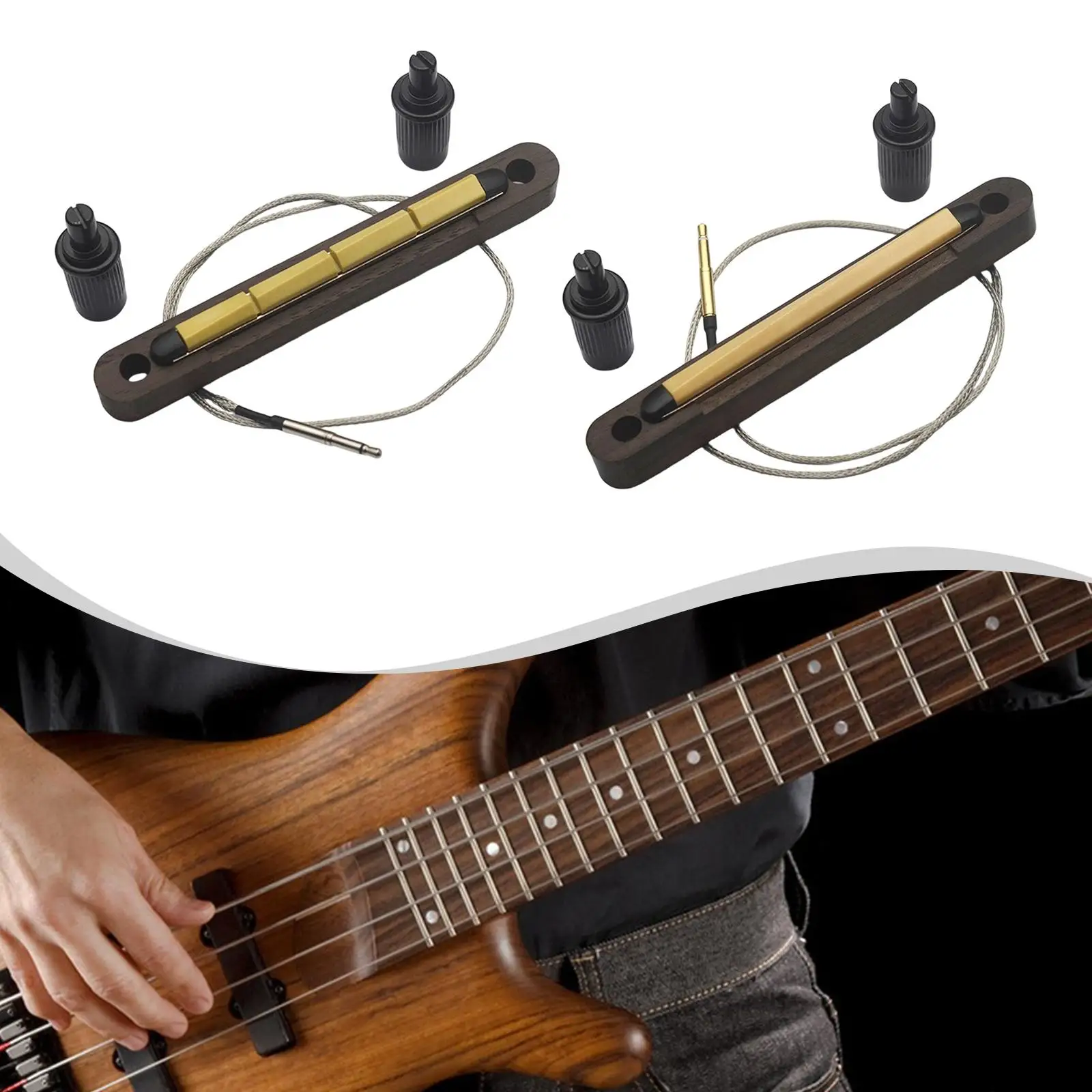 

Акустический звукосниматель-бридженд из дерева с пьезоэлементом для убас-гитар и акустических гитар