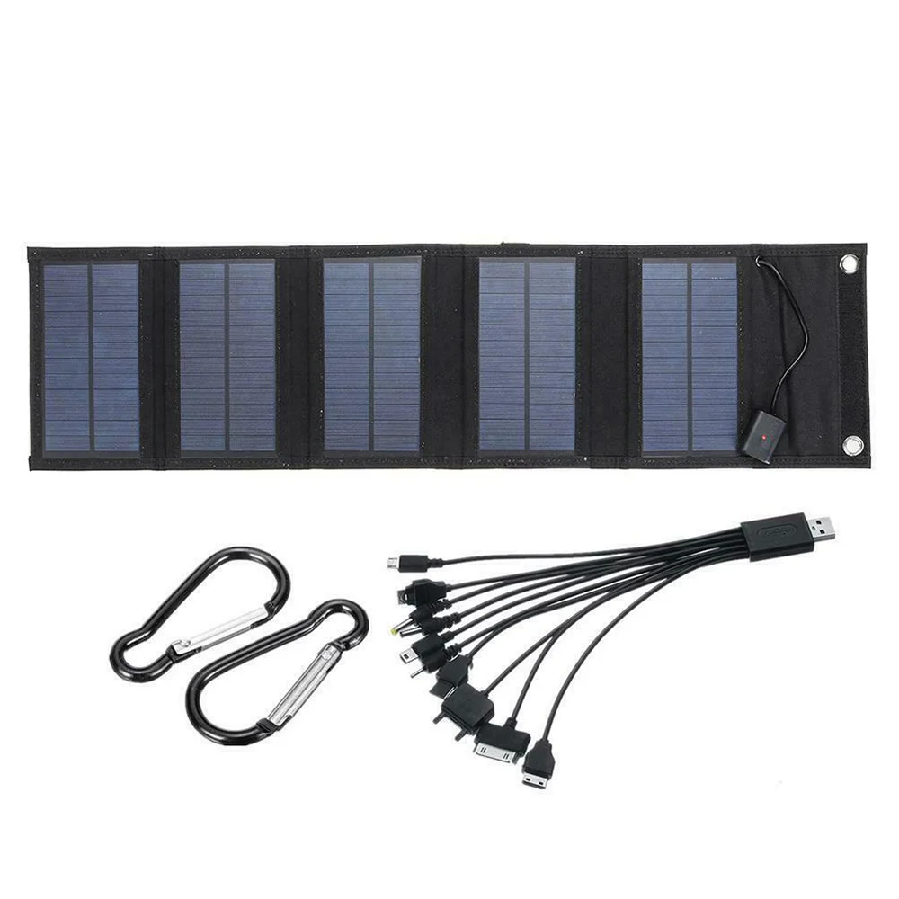 70W Foldable USB Solar Panel Solar Cell Portable Folding Waterproof Solar Panel Charger for Mobile Phone Camping Hiking