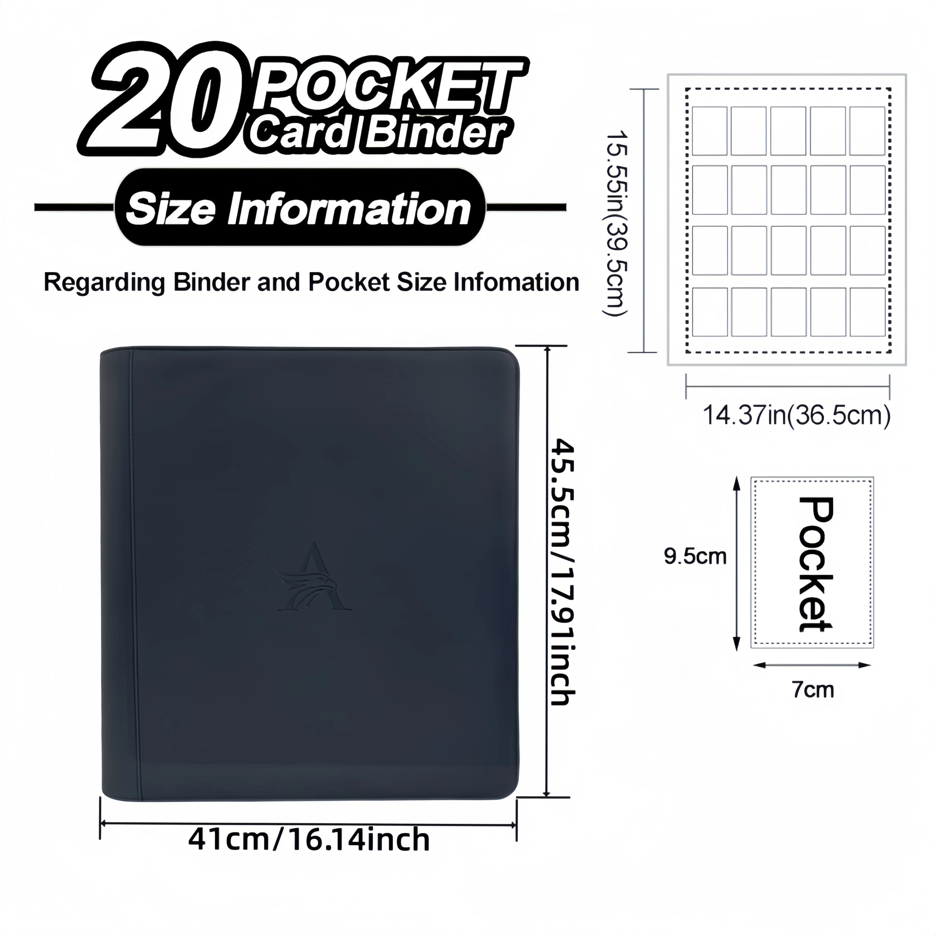 Premium 20 Pocket Card Binder –1280 Collection Binder Folder Card Album Card Holder Fit for TCG,MTG Football Play Cards