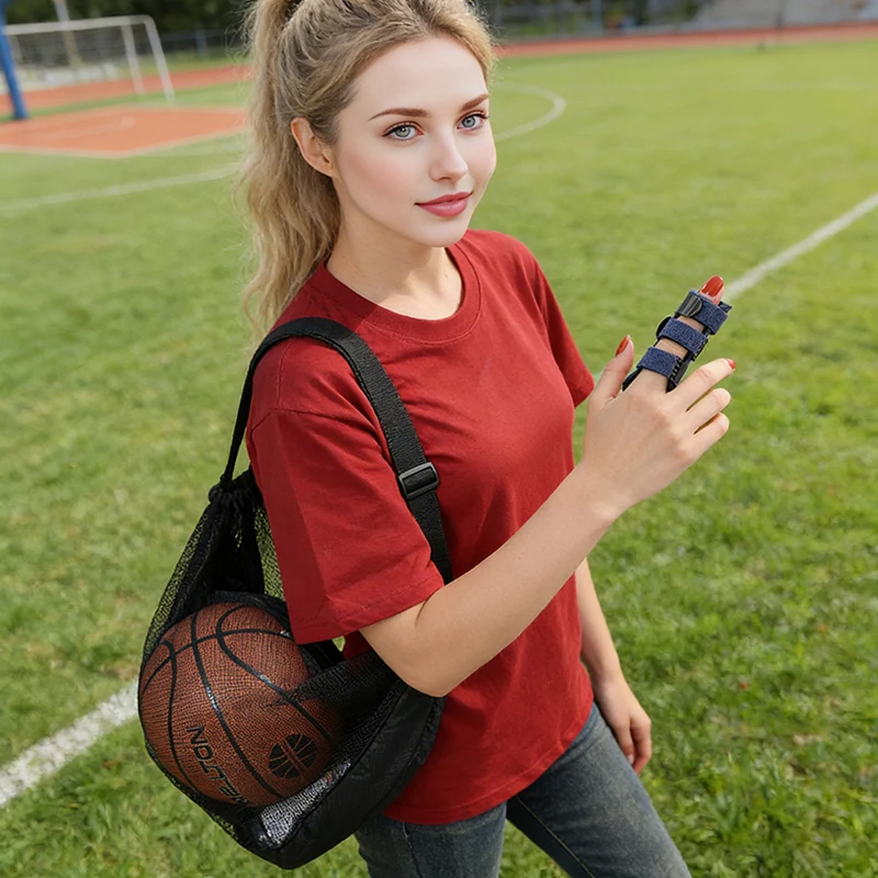 1 مجموعة كرة السلة إصبع تثبيت حزام التهاب المفاصل تصحيح الاصبع والكتف المحمولة الكرة صافي حقيبة الكرة لوازم التدريب