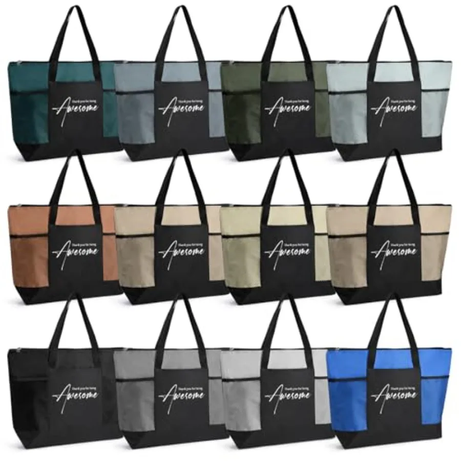 

12 Pcs CNA Week Gifts Bulk Inspirational Zipper Tote Bag with Mesh Pocket End of Year Gifts for Teacher Nurse