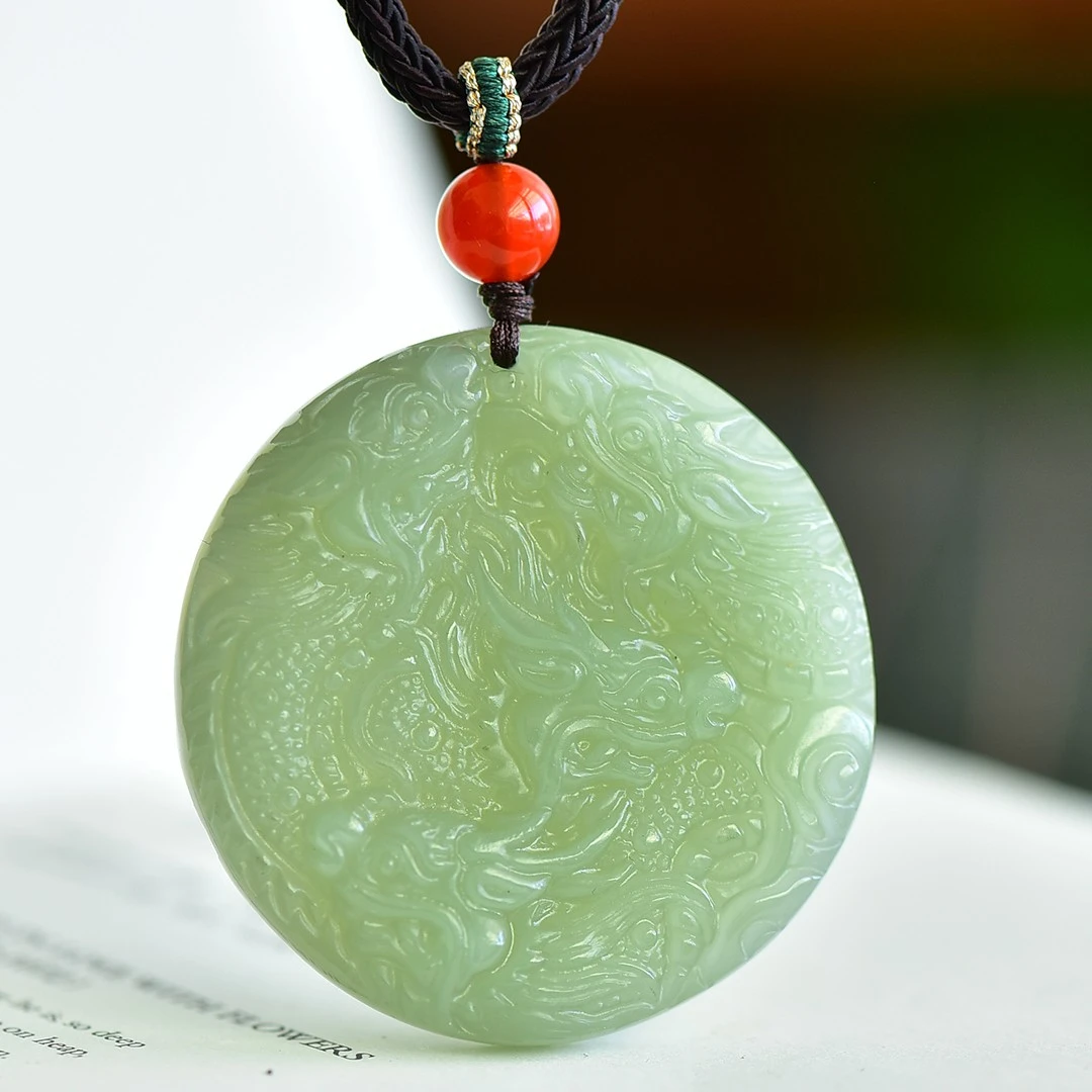 Genuine China Nephrite Stone Certified Jade Dragon Pendant Necklace Women Fine Jewelry Natural Hetian Jade Lucky Charms Amulets view 3