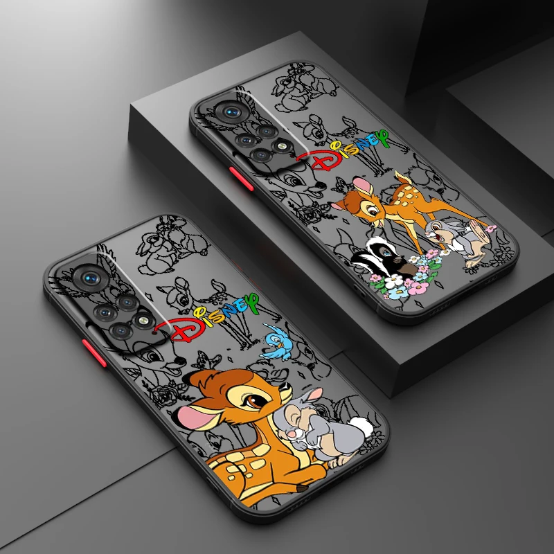 

Disney Deer Bambi Cute Frosted Translucent For Redmi Note 13 12 12S 12T 11 11T 11E 10 10S 9 Pro Plus 5G Cover Phone Case