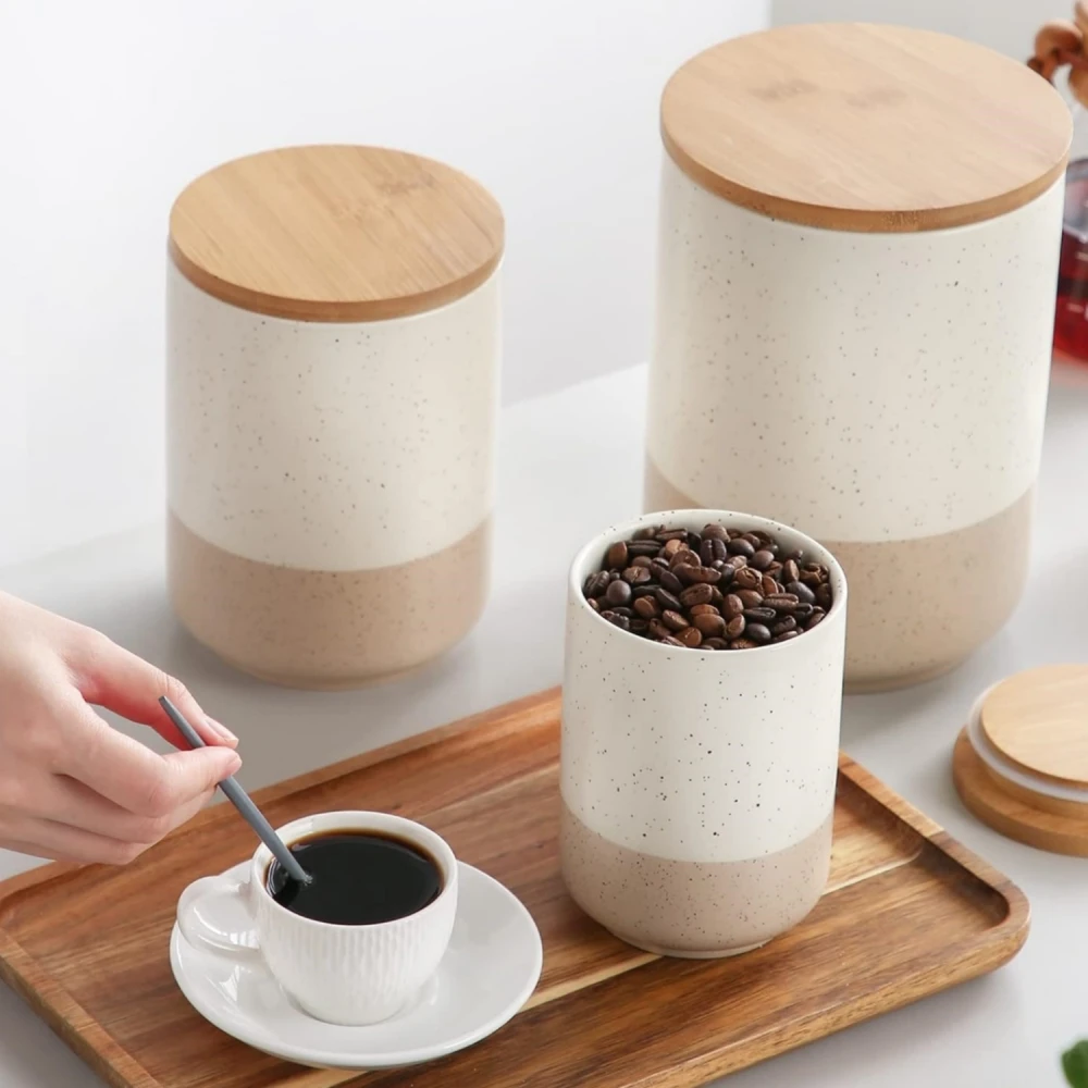 

Hot sale 2024 home and kitchen sealed coffee bean jar ceramic containers for food storage cookies container jar