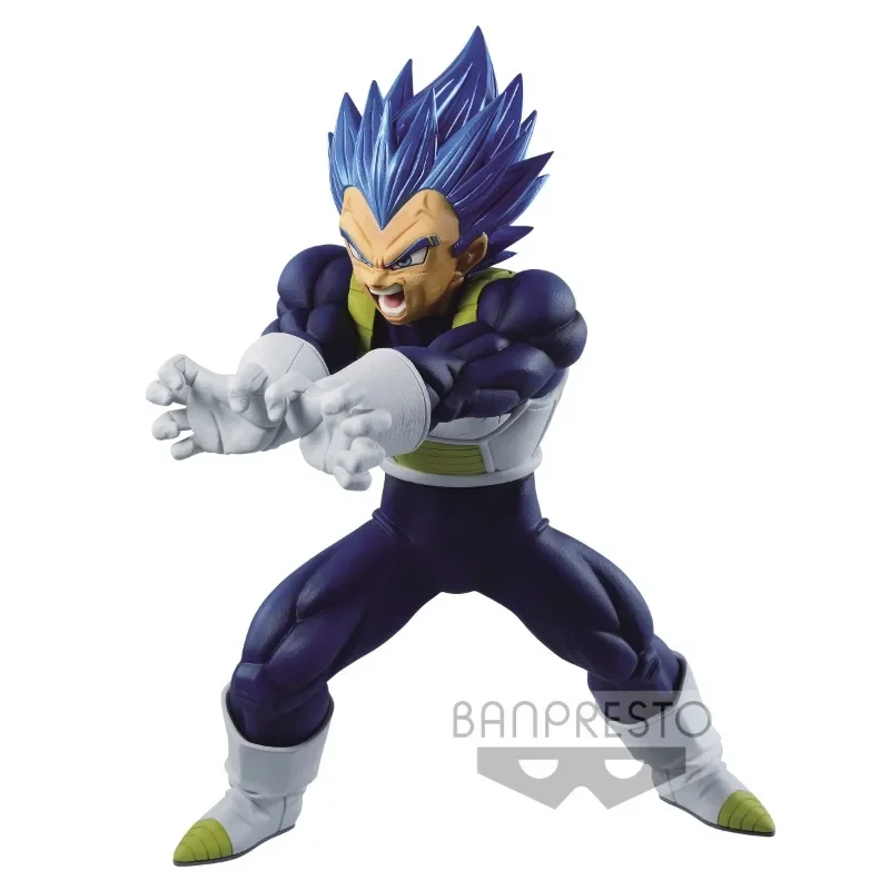 In Stock Bandai BANPRESTO MAXIMATIC Dragon Ball Super Saiyan God Blue Hair Vegeta Anime Action Figure Toy Gift Model Collection