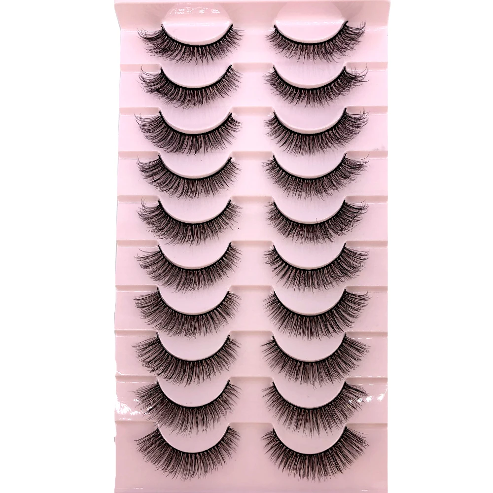 Neue 10 Paar 3D Faux Nerz Haar Falsche Wimpern Natürliche Unordentliche Wimpern Kreuzmuster Wispy Flauschige Wimpern Verlängerung Augen Make-Up-Tools – Detail 20